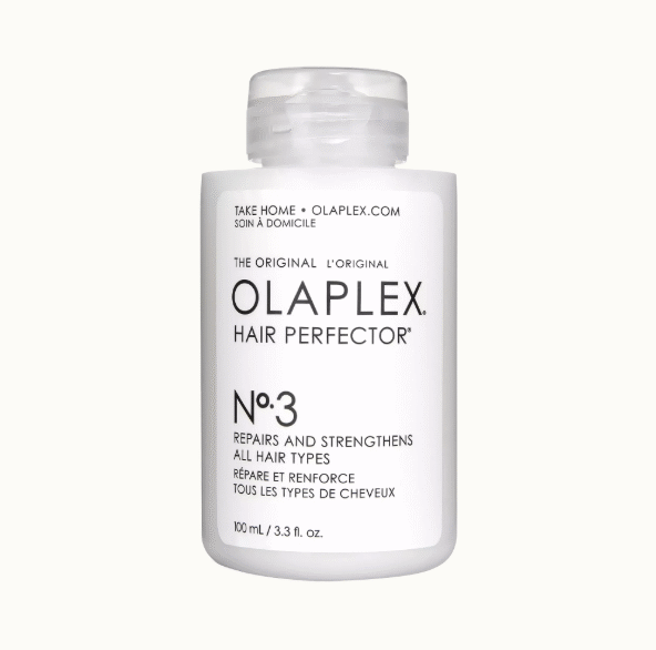 Vit burk med Olaplex hair perfector