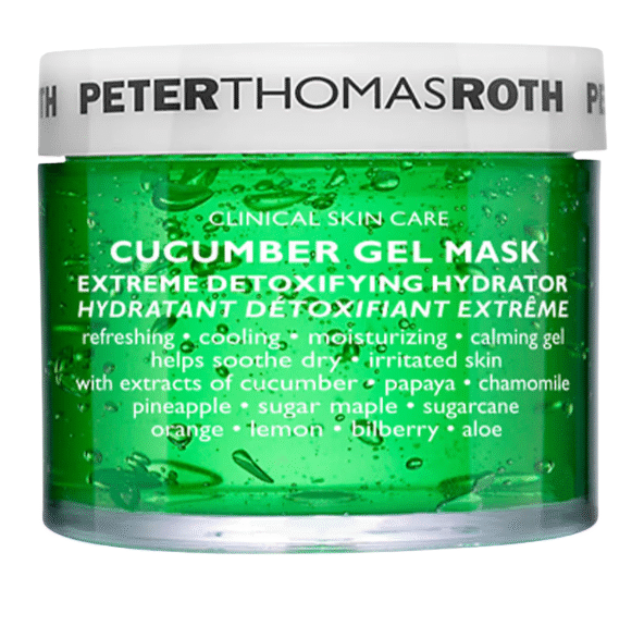 Cucumber mask, knallgrön och transparent gelmask på burk från Peter Thomas Roth