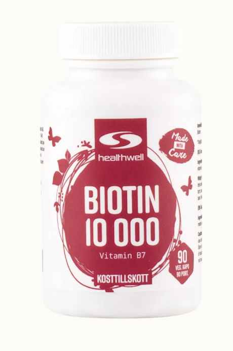 Biotin 10 000, kostillskott för hår och hud
