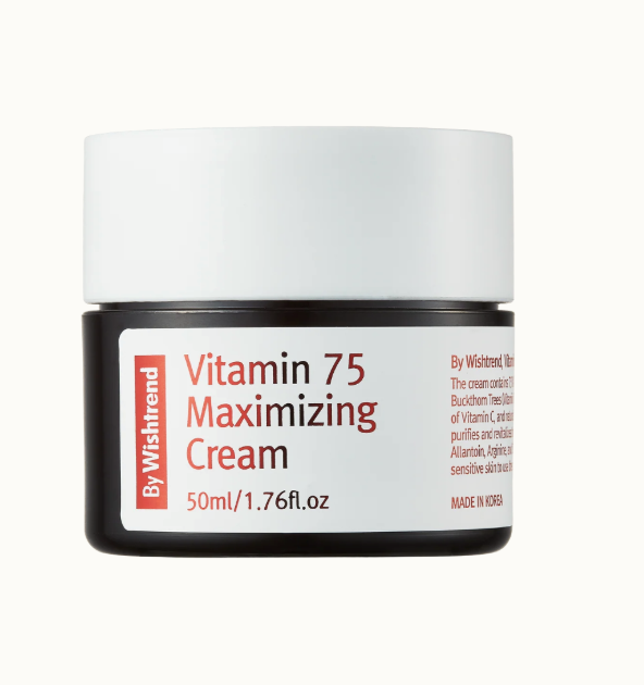 Krämburk med vitt lock och röd text