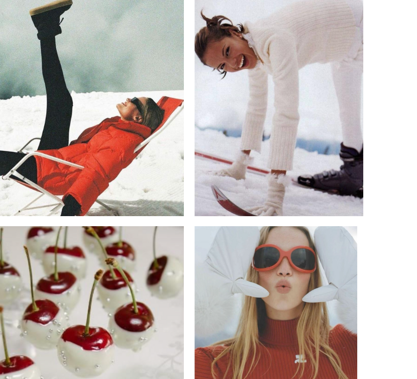 Kollage med vintriga bilder.