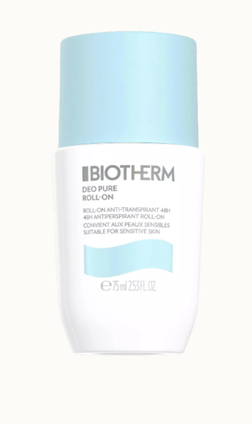 Deodorant i vitt och ljusblått från Biotherm.