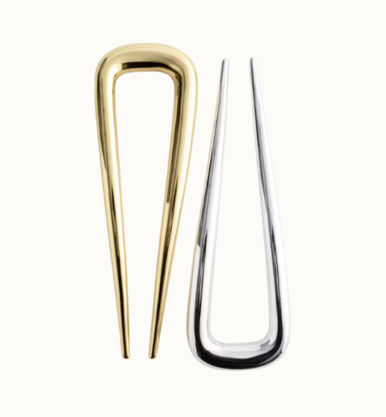 2 st hårnålar i guld och silver-plätering