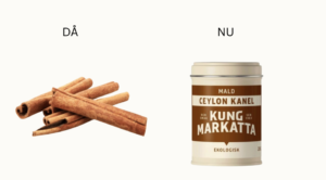 ceylon kanel i burk och kanelstänger.