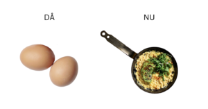 scrambled-eggs i en stekpanna.