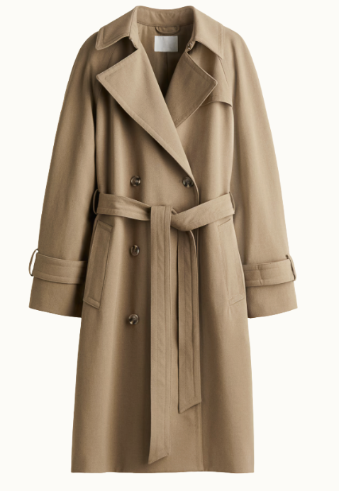 Beige trenchcoat från H&M i lång modell.