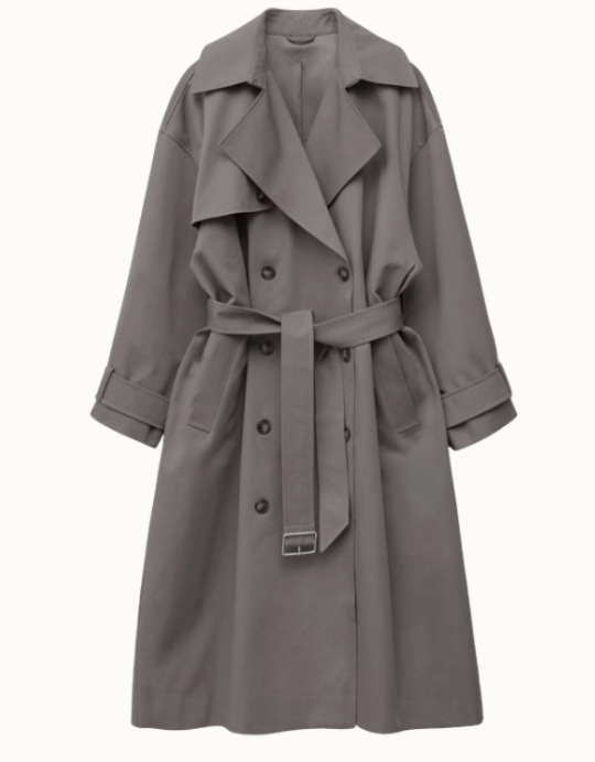 Mörkgrå trenchcoat från And Other Stories.