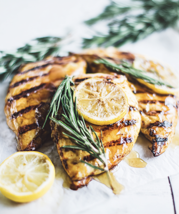 Grillad kycklingfilé med rosmarin och citron